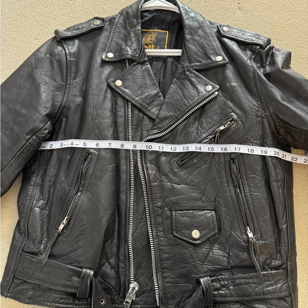Unik Black Leather Biker Jacket